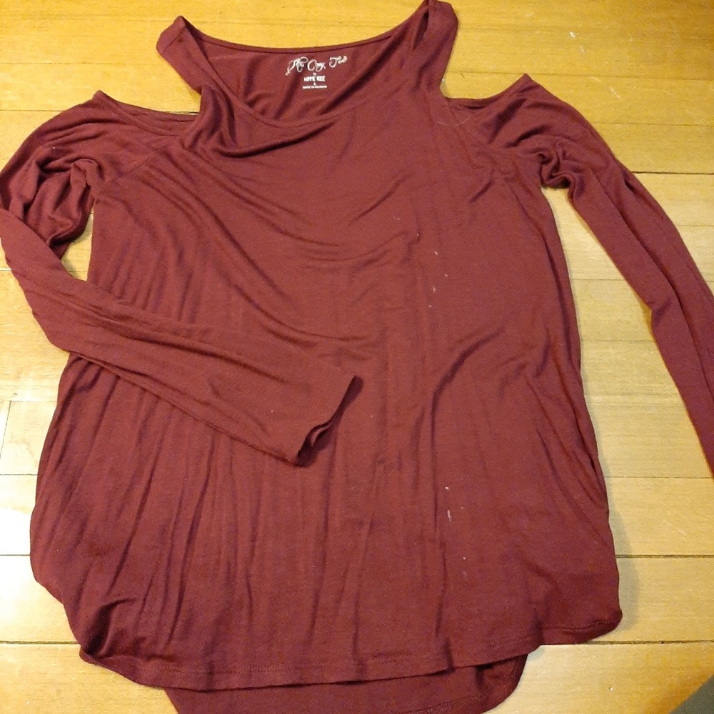 Cold Shoulder Red Shirt